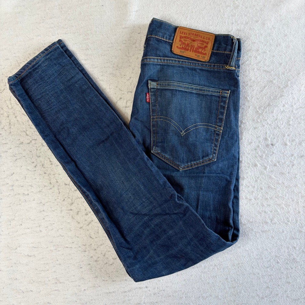 Levi's 512 Slim Taper Jeans Mens 30x32 Blue Denim Stretch